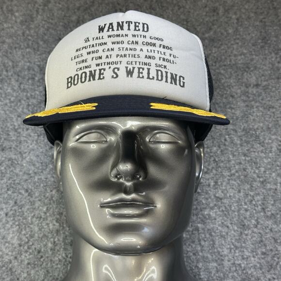 VTG Otto SnapBack Hat/Cap OSFA Funny “WANTED” Boone’s Welding Rough Neck Trucker - Picture 1 of 7
